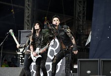 Jake Pitt Jeremy Ferguson Andy Biersack of American glam metal gro- Old Photo