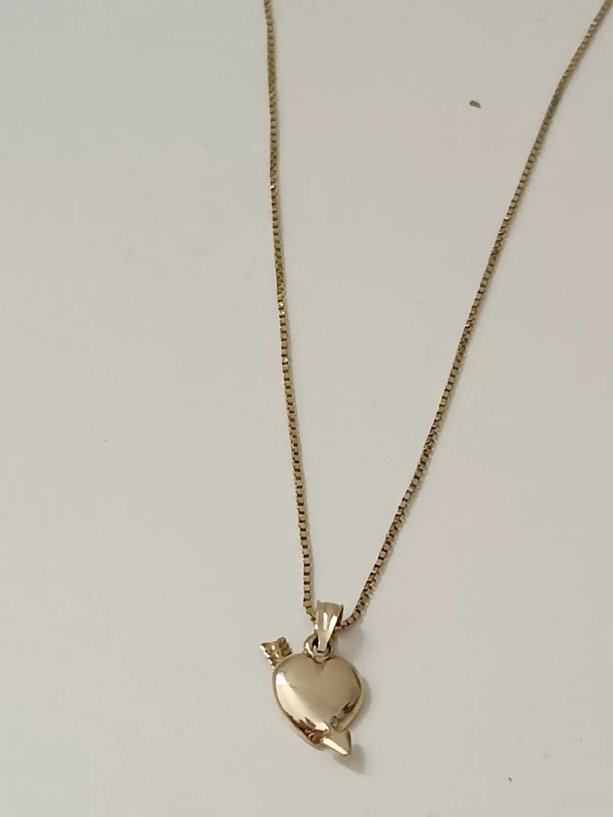 SS17 Supreme Heart And Flèche Pendentif Or + Chaîne Collier Jaune 14K 