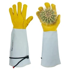 Gardening Gloves Thorn Proof for Rose Pruning & Cactus Trimming Long Leather ...