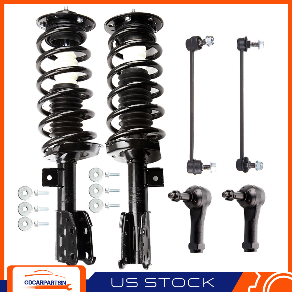6pcs Front Strut Sway Bar Outer Tie Rod Kit for Chevy Equinox Torrent