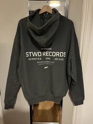 Khaki/grey Oversized Hoodie From Pull&Bear, Size Medium UK