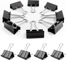 Medium Binder Clips, 72Pack, 1Inch, Black Paper Binder Clips, Medium Paper Clips
