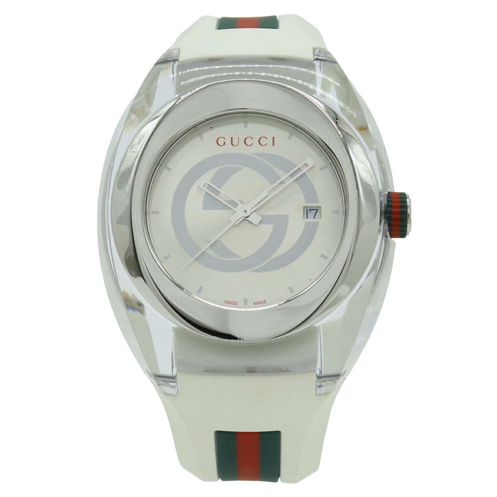GUCCI Sync Interlocking G Shelly Silver Dial Stai… - image 2