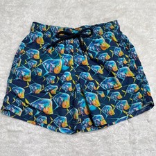 Vilebrequin Kid's Dark Blue Fish Pattern Trunk Shorts Size XS