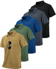 ZITY 5 Pack Polo Shirts for Men with Pocket Dry Quickly Short Sleeve Athletic...