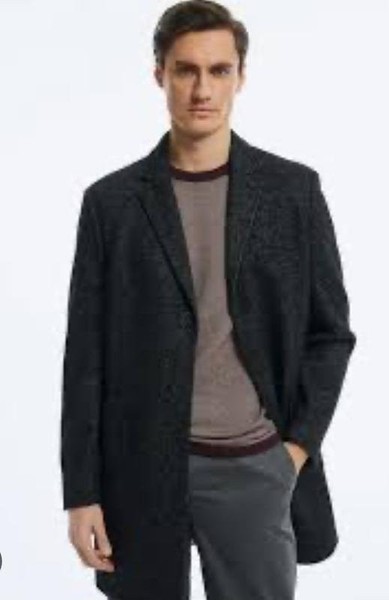 Men Ben Sherman Coat Grey 50% Wool M