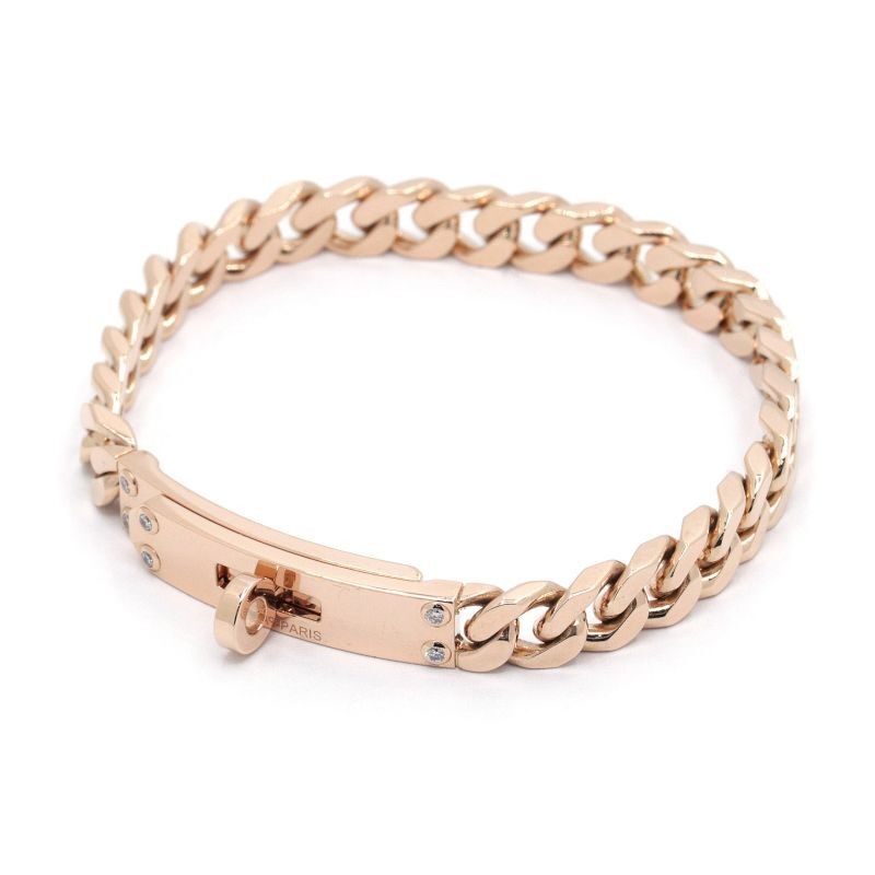 Hermes Kelly Gourmet Bracelet SH K18PG Diamond 15cm Pink Gold 26.2g 503364