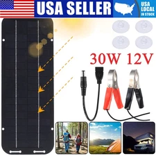 30W 12V Solar Panel Trickle Charge Battery Charger Kit Marine RV Car Outdoor NEW