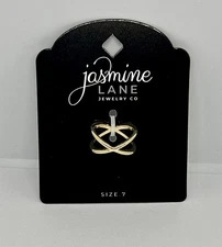 Jasmine Lane Gold X Criss Cross Ring Size 7 Modern Fashion Jewelry NWT