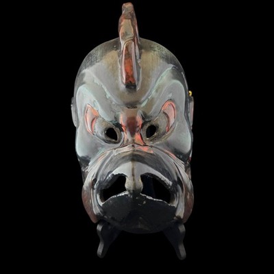 Japanese Old Kagura Noh Maske KARASU-TENGU 鴉天狗 Rabenvogel-Goblin L:28cm/10.9inch