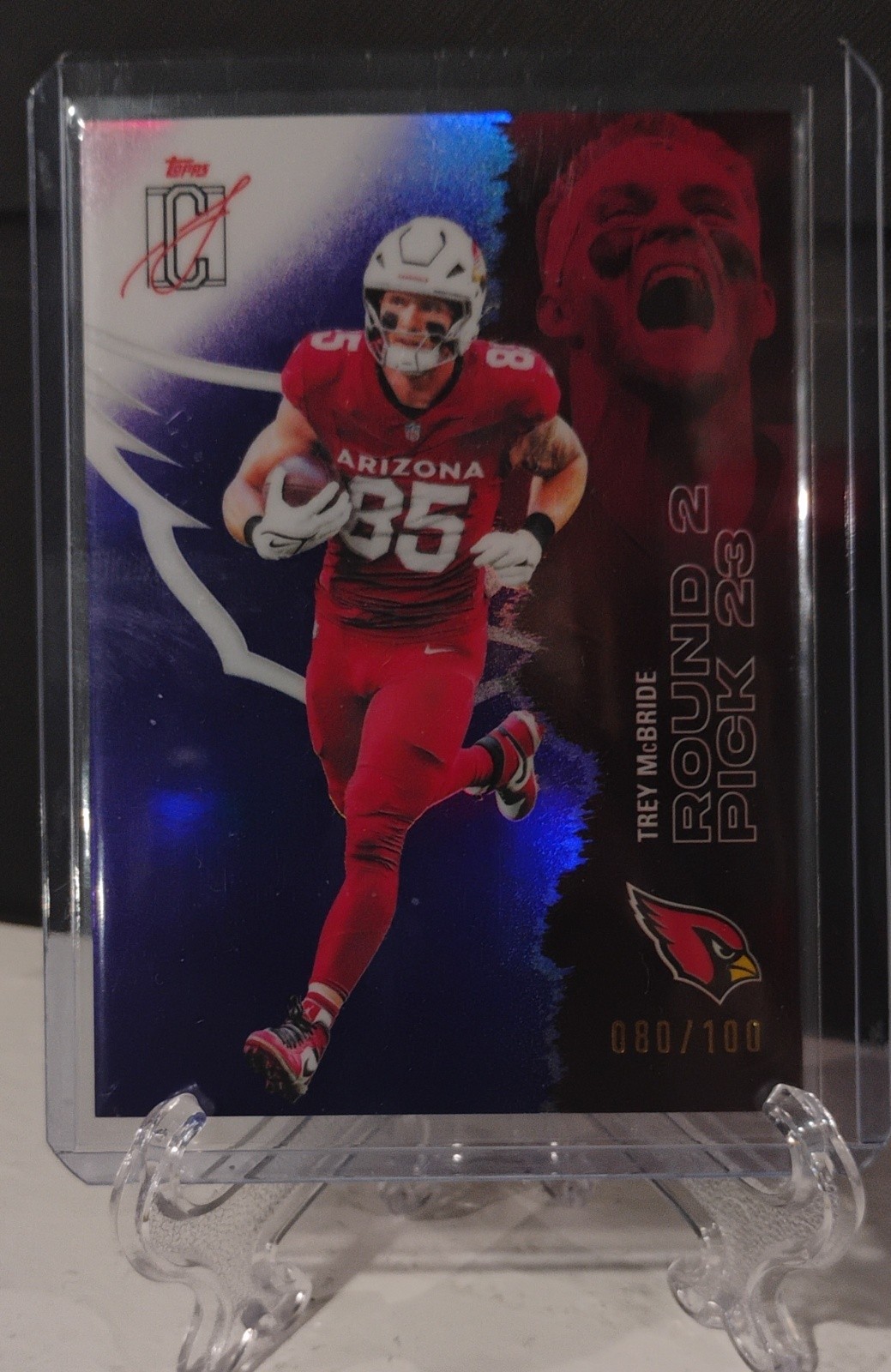 2025 Topps Signature Class - Trey McBride #1 Purple /100 Arizona Cardinals Card