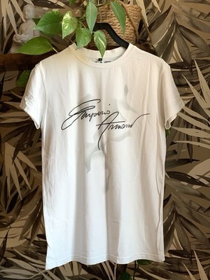 Emporio Armani Herren Baumwoll T-Shirt Logo Man Giorgio Armani EA7 White S Weiß