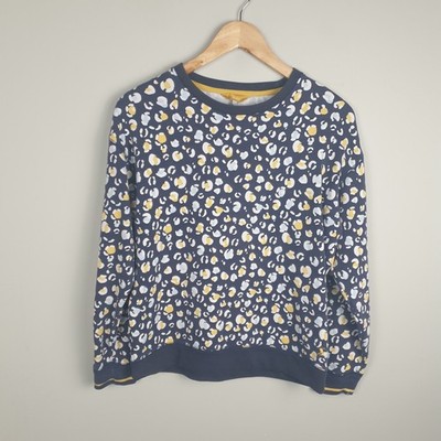 Joules Presley Sweatshirt Damen 10 Navy Leopardenmuster Rundhals Freizeit