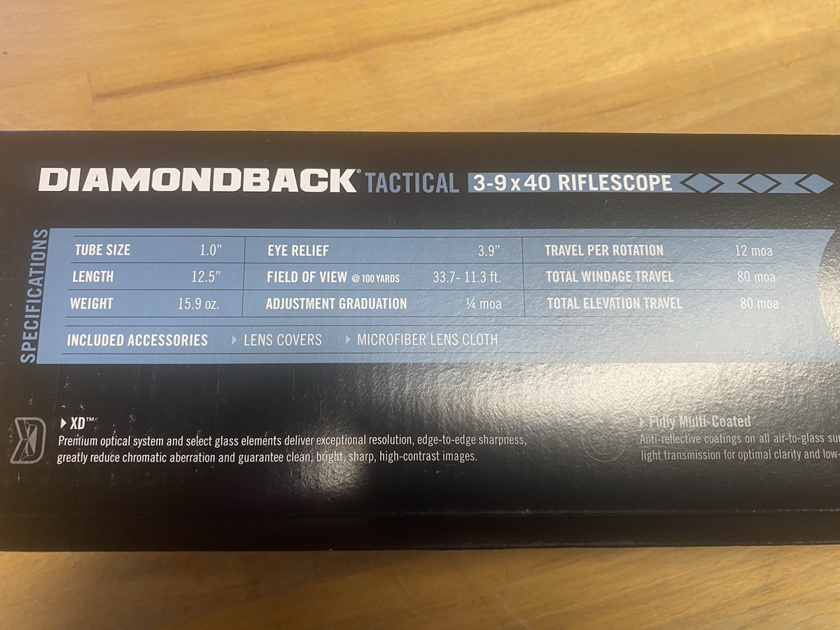 Vortex Optics Diamondback Tactical 3-9x40mm Rifle Scope - DBK10023