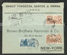 PORTUGAL #669 (2) #667 1948 AIRMAIL COMBO TO USA