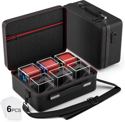 #ad Card Deck Box with Portable Case 6 Pack Clear Commander Deck Box with 6 Divider $45.85