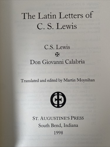 Lateinische Briefe von C S Lewis und Don Giovanni Kalabrien 1999 Hardcover - Bild 3 von 4