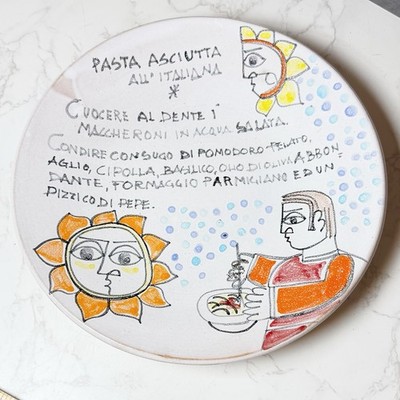 Vtg Large MCM Pasta Asciutta Serving Bowl Dish Italian Pottery Desimone Sun 11 