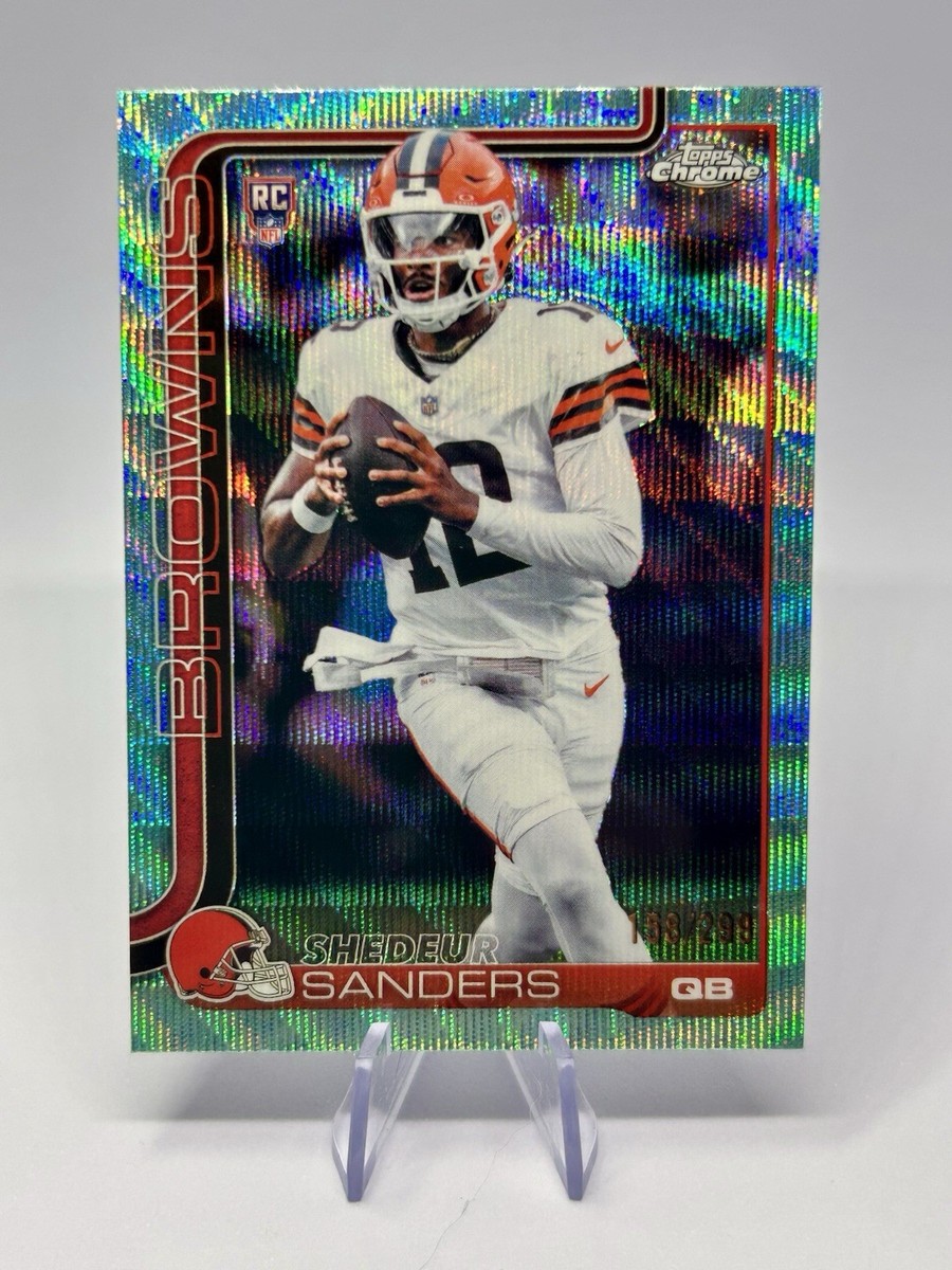 🔥2025 Topps Chrome Rookie Shedeur Sanders Teal Raywave /299