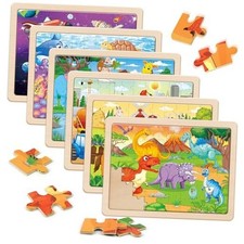 Wooden Puzzles for Kids Ages 4-6, 6 Packs 60 PCs Jigsaw Puzzles Preschool