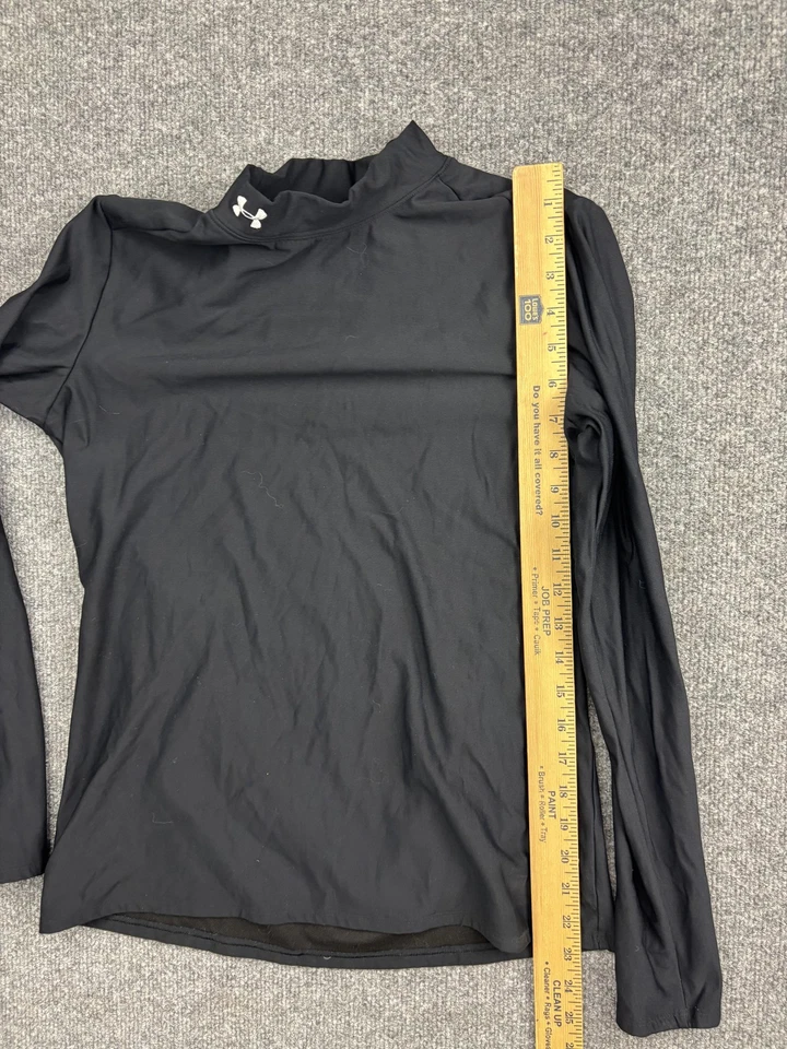 Under Armour Shirt Womens XL Black Mock Neck Compression Base Layer Long Sleeve - Image 4 of 4