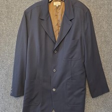 Ermenegildo Zegna Blazer Sport Coat Mens XL Blue Made Italy Patch Jacket Casual
