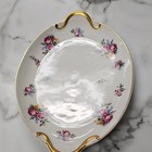 Bassett Czechoslovakia Floral Oval Porcelain Platter, Gold Trim Handles — photo 4