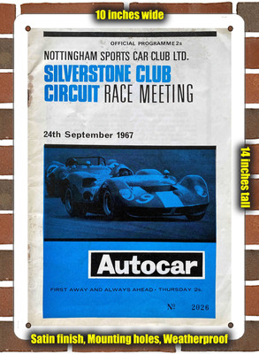Metal Sign - 1967 Silverstone Circuit Racing Program - 10x14 inches