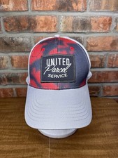 United Parcel Service UPS Red Grey K-Products Strapback Hat Patch