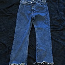 Seven7 Women's Blue Denim Jeans Button Closure Solid Regular Size 12