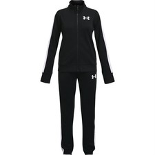 Under Armour Track Suit Girls Poly Tracksuit Funnel Neck Lightweight Zip Zipped