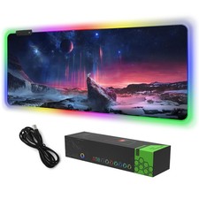 RGB Gaming Mouse Pad, Large Extended Soft Led Mouse Pad with 14 Lighting Mode...