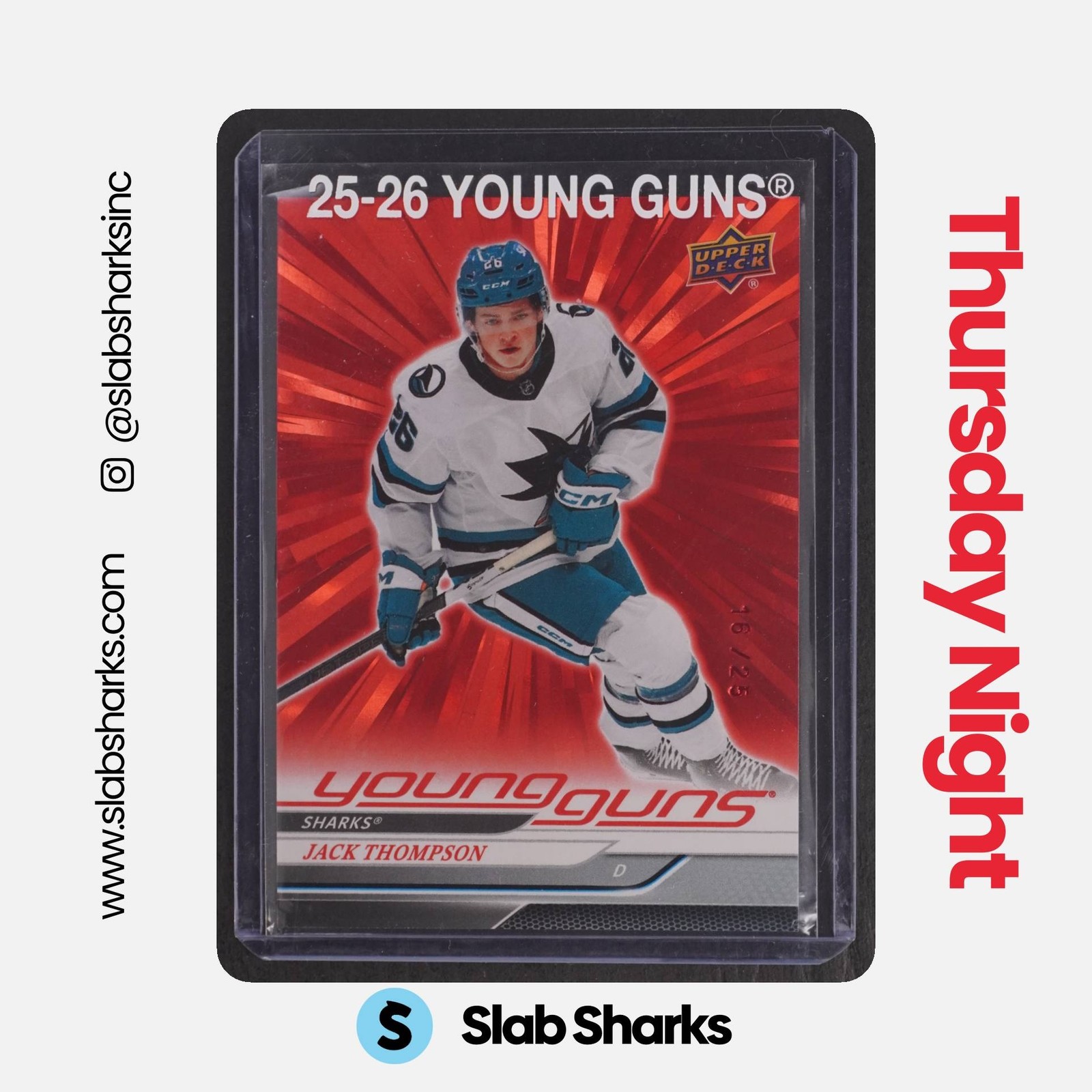 2024 UPPER DECK #468 JACK THOMPSON YOUNG GUNS RED OUTBURST ROOKIE RC /25