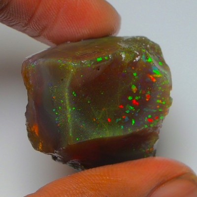 Ethiopian Oil Opal Specimen 63.15  cts Natural Rough Gemstone - Fire Opal Roug