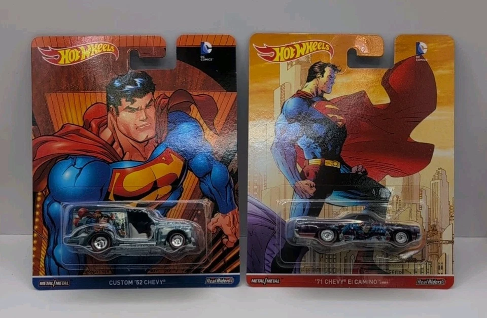 Lot Of 4 Hot Wheels Real Riders Metal DC Superman Batman  - Image 2 of 4