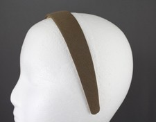 Brown 1 1/8" wide headband textured fabric covered hair band accessory