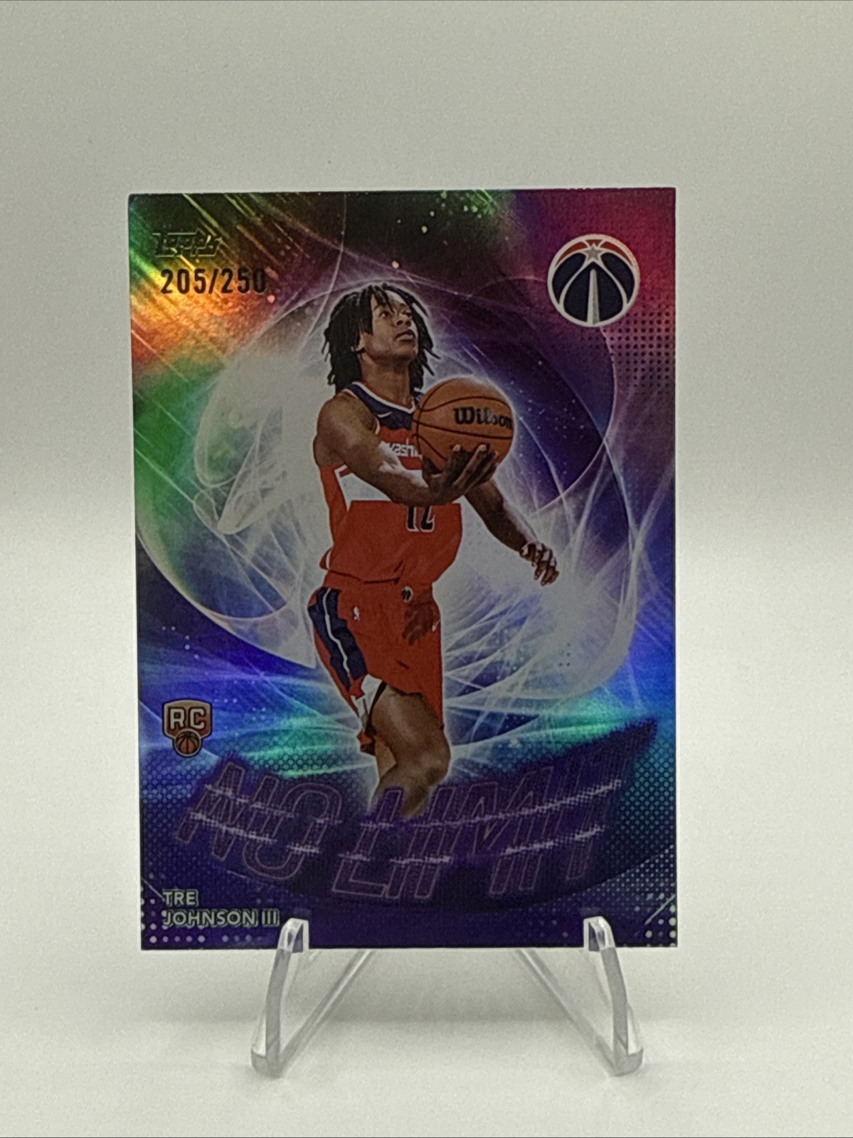 2025-26 Topps Tre Johnson No Limit Purple Rainbow Foil RC /250