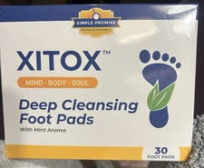 Brand New Xitox Deep Cleansing Foot Pads Simple Promise 30 Pack - 04/25 EXP