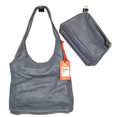 NEW Montana West Shoulder Bag Tote + Coin Purse Ice Blue Slouch Boho Hobo $44