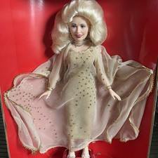 Goldberger Dolly Parton Doll Gold Glitter Gown COA Vtg 80s Vinyl 18 Rare Lovely