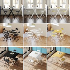Folding Dining Table Set Round/Square Foldable Table for Kitchen Picnic 4 Sizes