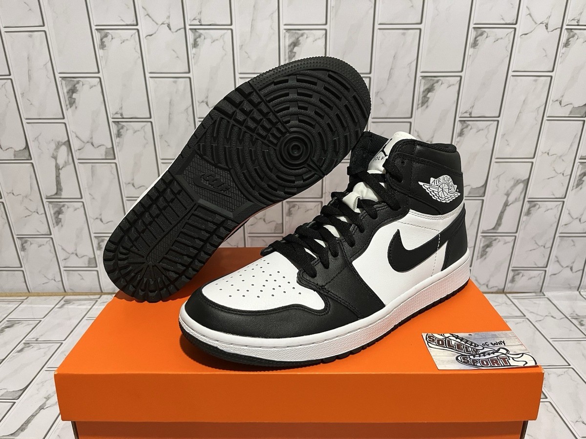 New Nike Air Jordan 1 High White Black Golf Spikeless Leather