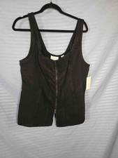 Universal Thread Women's Black Denim Corset Top Size 14 Zip Front