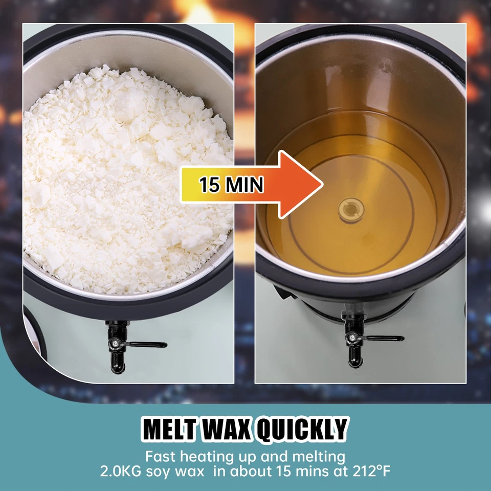 TOAUTO 5L Electric Wax Melting Pot Furnace Wax Melter w/Spout for Candle Making - Image 4 of 4