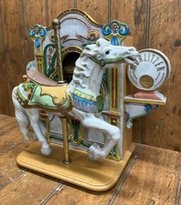 American Carousel White Horse by Tobin Fraley Hand Signed Wurlitzer Music Box
