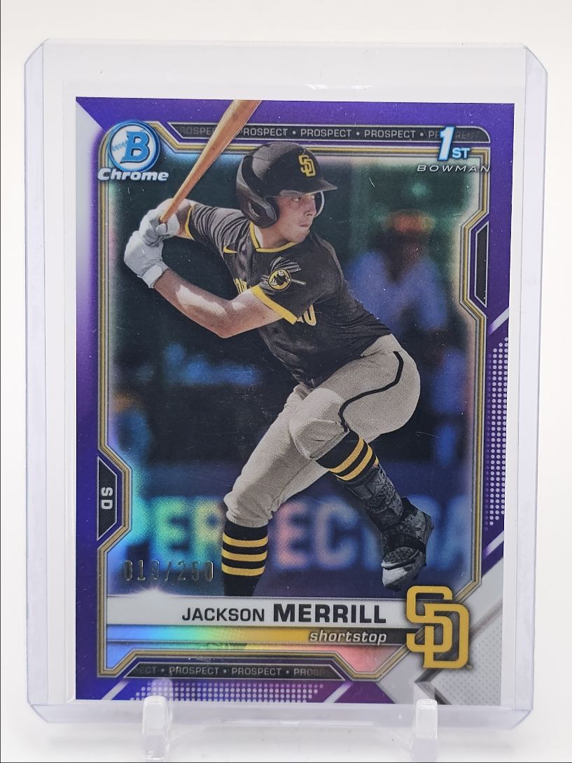 JACKSON MERRILL 2021 BOWMAN CHROME DRAFT 1ST PURPLE PADRES /250 Q4920