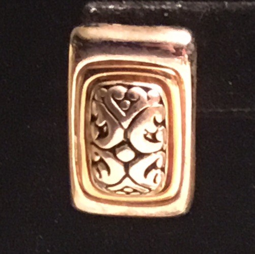 Rectangular Silver And Gold Toned Post Pierced Ea… - image 3