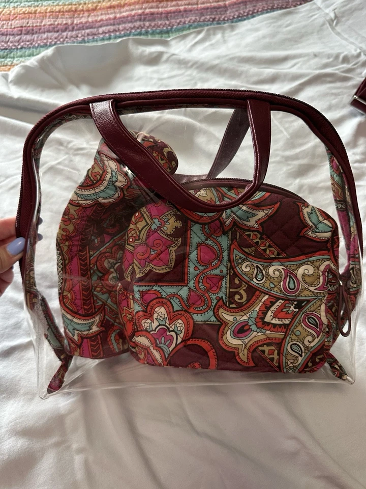 VERA BRADLEY Iconic Weekender Travel Bag & 4 PC COSMETIC SET REGAL PAISLEY RARE - Image 3 of 4