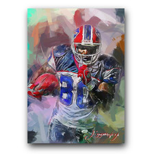 Eric Moulds Art Card Limited 18/50 Edward Vela Signed (Buffalo Bills)