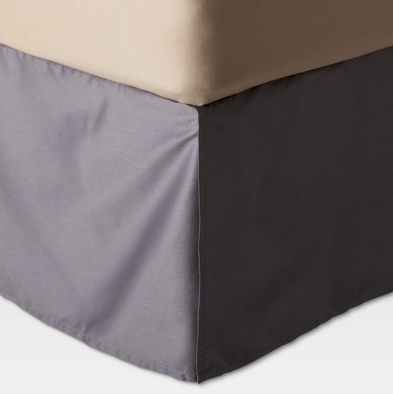 Threshold Full Bed Skirt 15" Drop 100% Cotton Wrinkle Free Dark Gray 54" x 75"